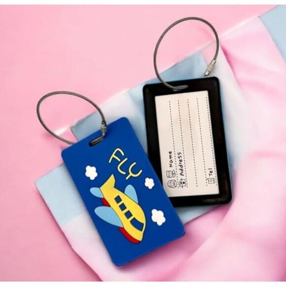 KIDS 4 Pack TSA Approved Luggage Tags for suitcases Cute Travel Name Tag - Picture 4 of 10